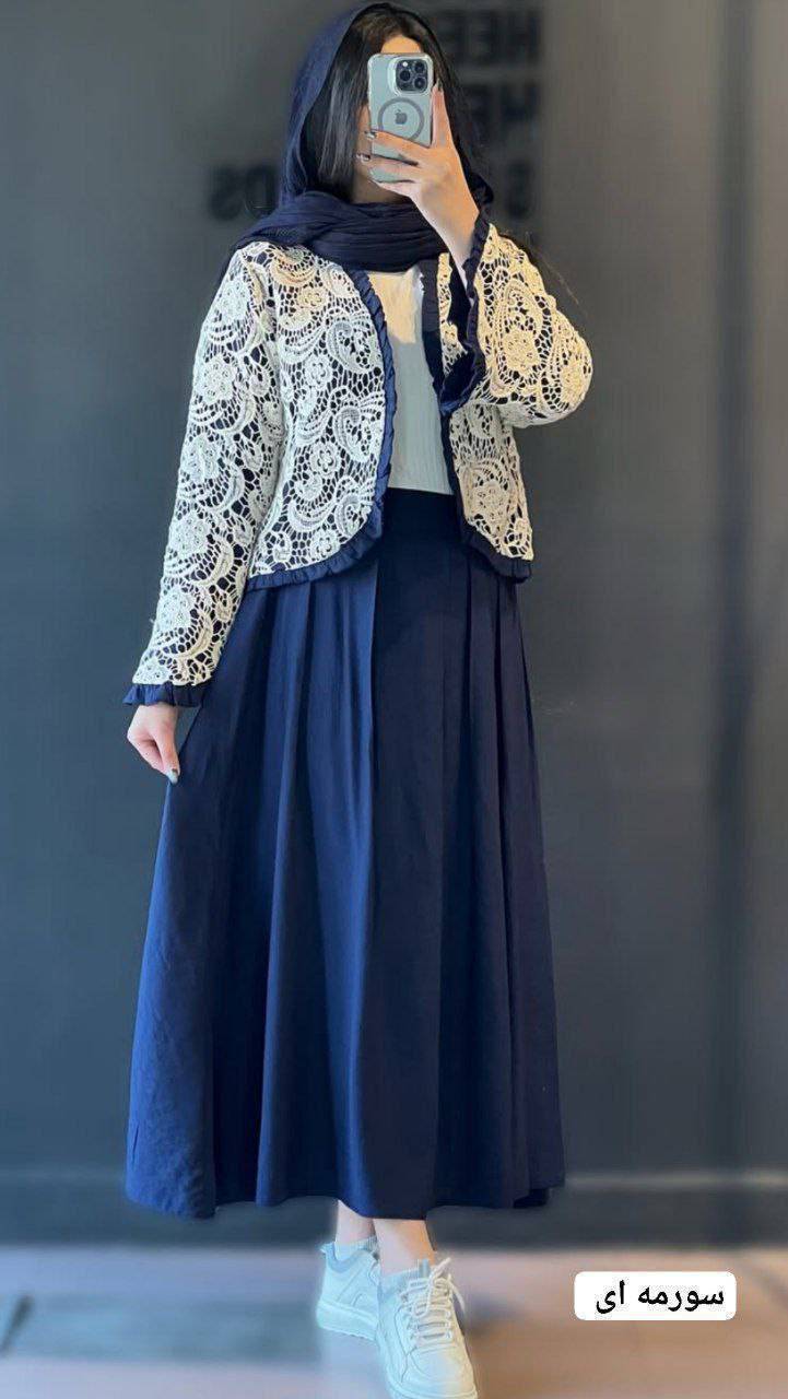 ست کت دامن زنانه فری سایز