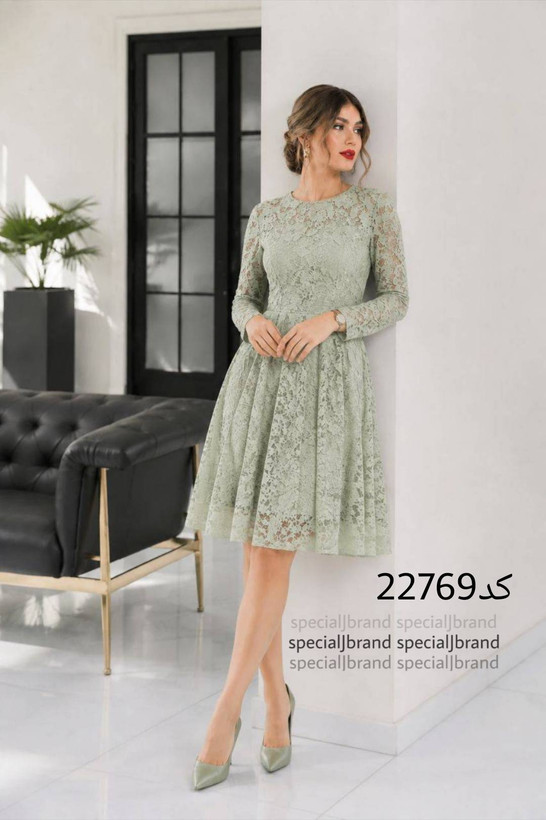 لباس مجلسی عروسکی زنانه دانتل قد 100استین 60سایز 38/48