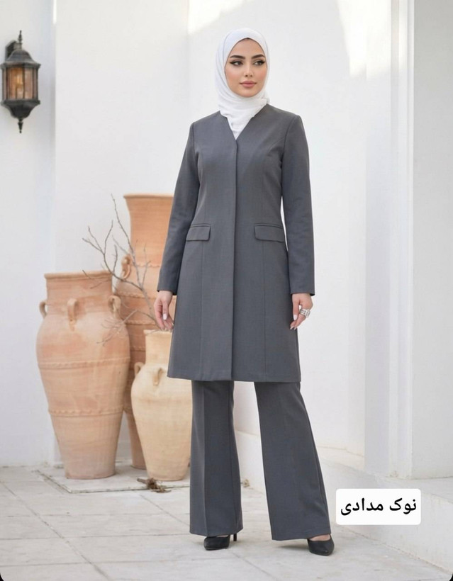 ست مانتووشلواراداری زنانه مدل مرجان پارچه مازارتی سوپر اعلا
