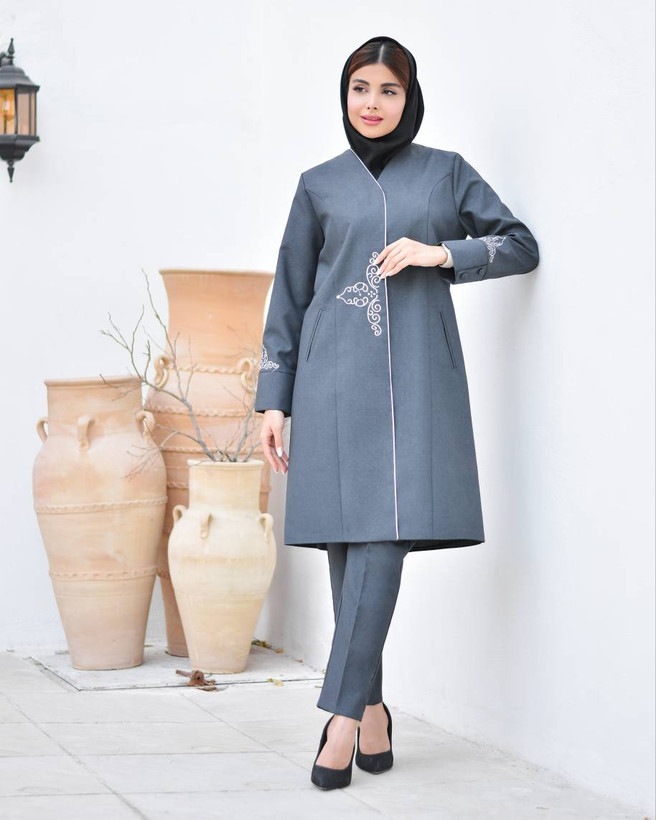 ست مانتوشلوار گلدوزی اداری