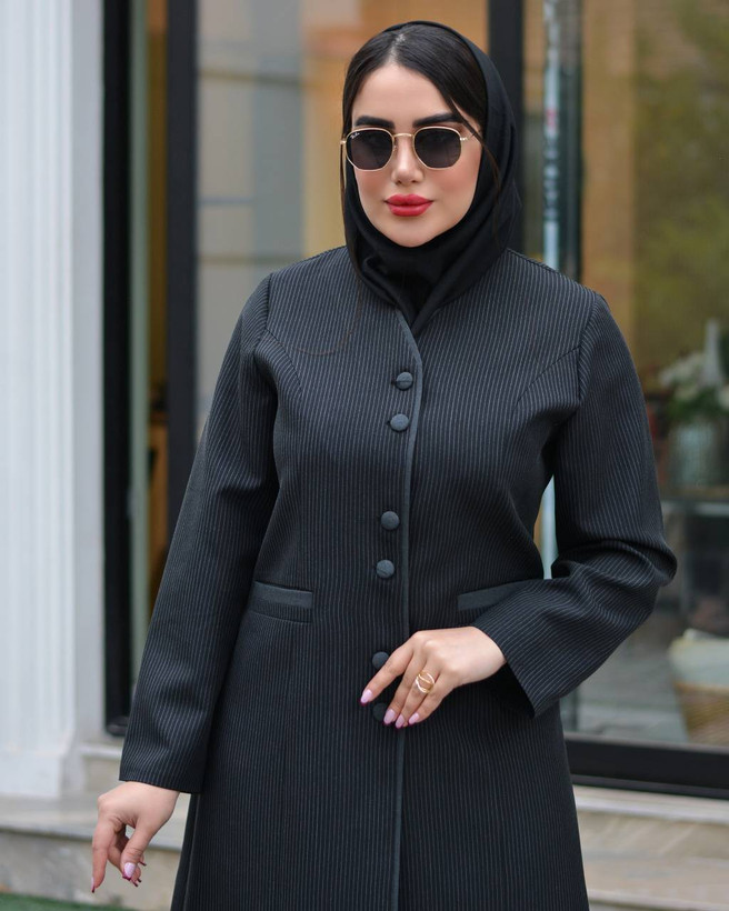 مانتوشلوار اداری دیبا پارچه فاستونی دیپلمات با سه رنگ بندی پرفروش مشگی سورمه ای ونوک مدادی